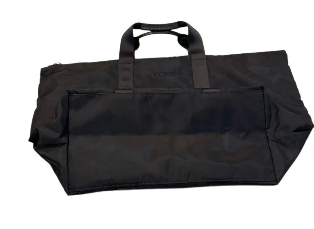 TUMI Black Nylon Packable Travel Duffel Bag + Small Pouch Lightweight